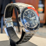 1974 BULOVA Accutron Orange Snorkel Watch 666 Feet Wristwatch "Devil Diver" - Original Integrated Bracelet