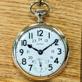 1917 WALTHAM Pocket Watch 24-Hour Dial 16s Openface 15 Jewels Grade No. 620 GF Case