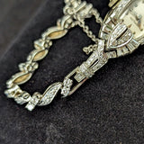 Vintage Ladies HAMILTON Cocktail Watch 22 Jewels Grade 761 Fancy White Gold and Diamond Case Wristwatch