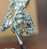 Vintage Ladies HAMILTON Cocktail Watch 22 Jewels Grade 761 Fancy White Gold and Diamond Case Wristwatch