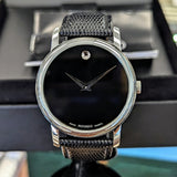 MOVADO MUSEUM CLASSIC Watch MO.01.1.14.6000 Black Dial ALL Original & 2-Box