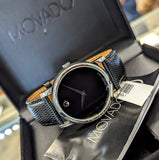 MOVADO MUSEUM CLASSIC Watch MO.01.1.14.6000 Black Dial ALL Original & 2-Box