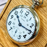 1917 WALTHAM Pocket Watch 24-Hour Dial 16s Openface 15 Jewels Grade No. 620 GF Case