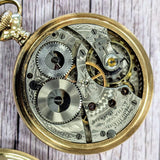 1917 WALTHAM Pocket Watch 24-Hour Dial 16s Openface 15 Jewels Grade No. 620 GF Case