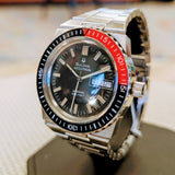 1974 BULOVA Accutron Orange Snorkel Watch 666 Feet Wristwatch "Devil Diver" - Original Integrated Bracelet