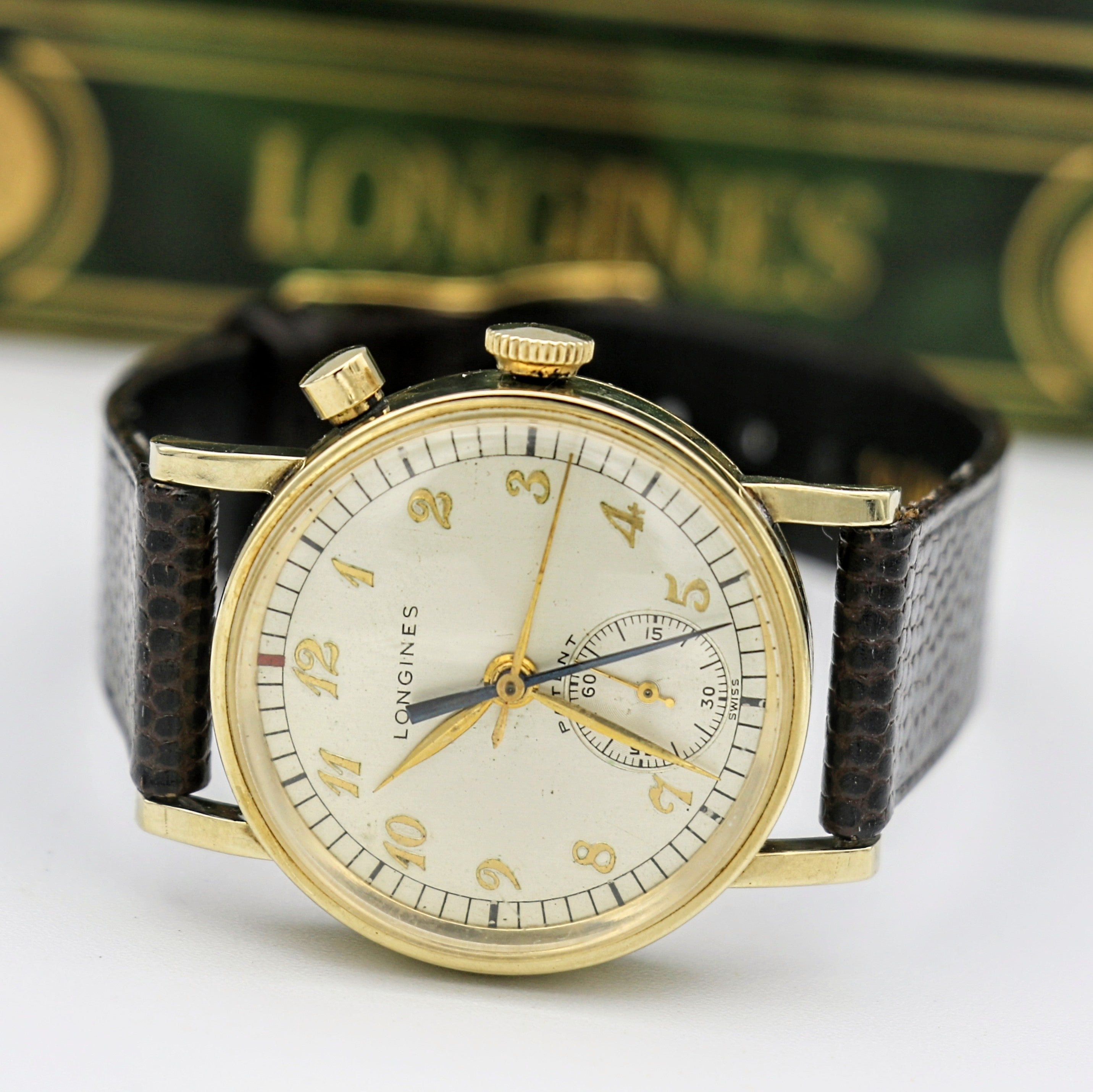 LONGINES Monopusher Chronograph Watch Chronostop Wristwatch - In Box!