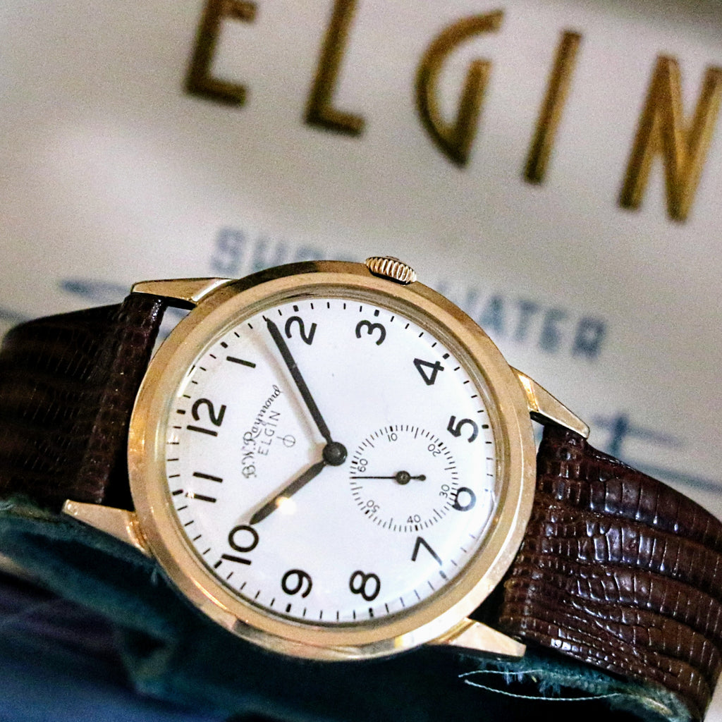 1961 ELGIN B. W. Raymond Watch Railroad Grade 730A Wristwatch in BOX ...