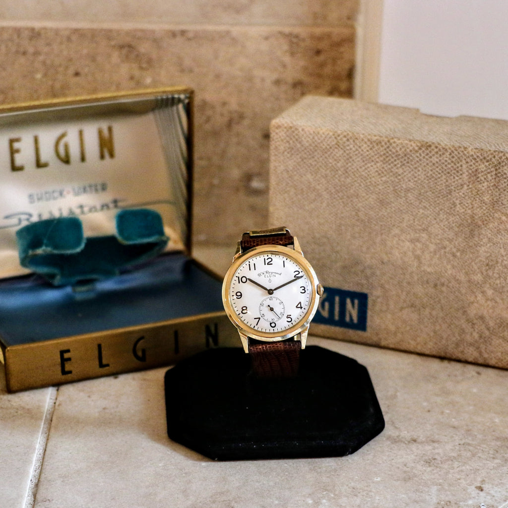 1961 ELGIN B. W. Raymond Watch Railroad Grade 730A Wristwatch in BOX ...