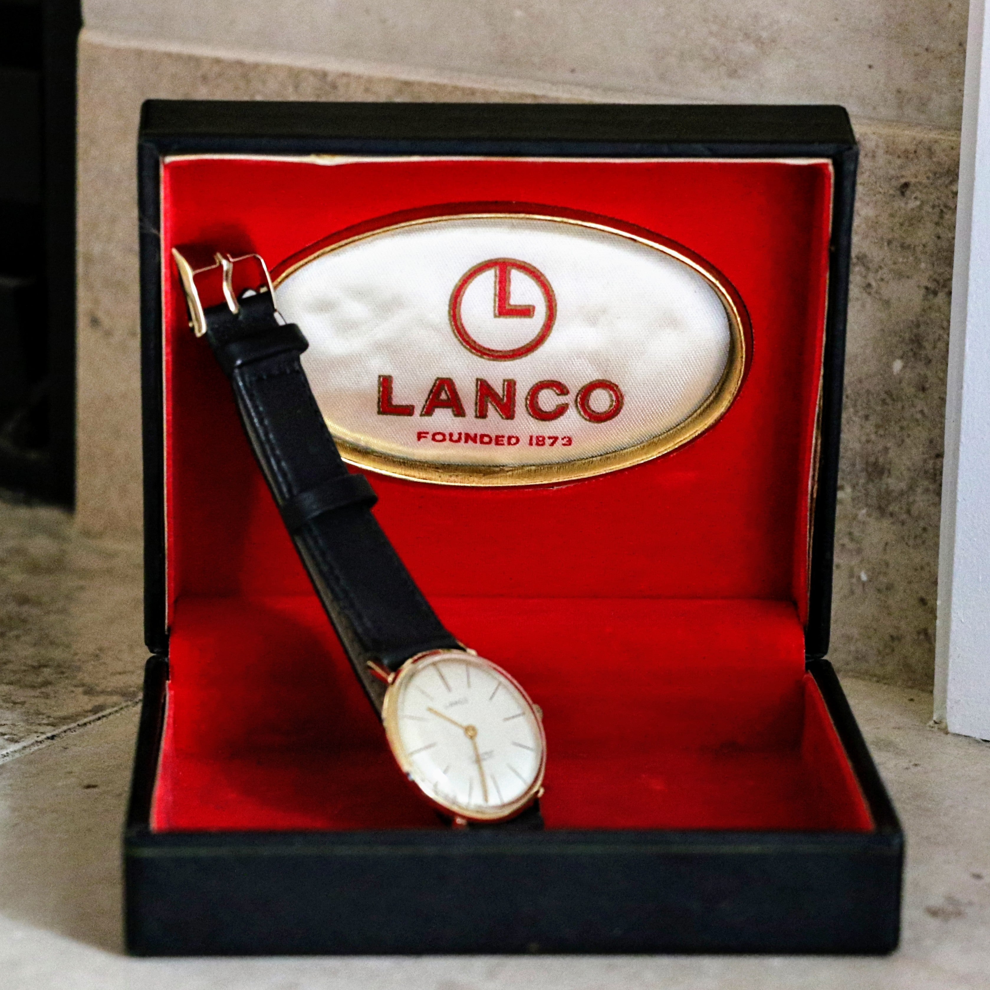LANCO Watch 14K GOLD 17 Jewels Incabloc Swiss Manual Wristwatch - In BOX!