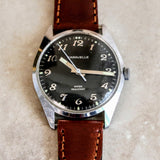 1975 CARAVELLE Wristwatch by Bulova – Vintage Black Dial Watch