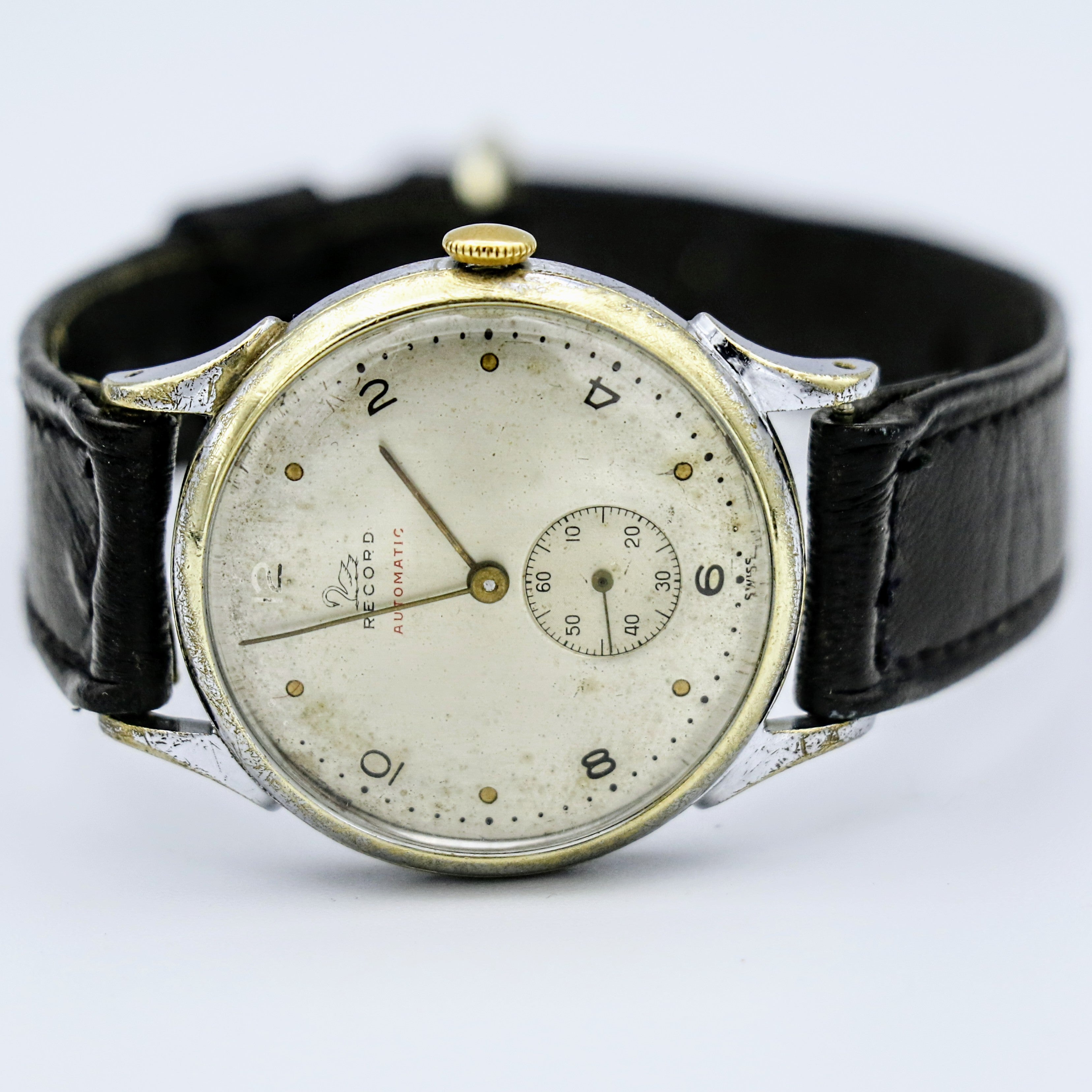 1940s RECORD Bumper Automatic Wristwatch Swiss Made Cal. 171 20 Jewels Watch