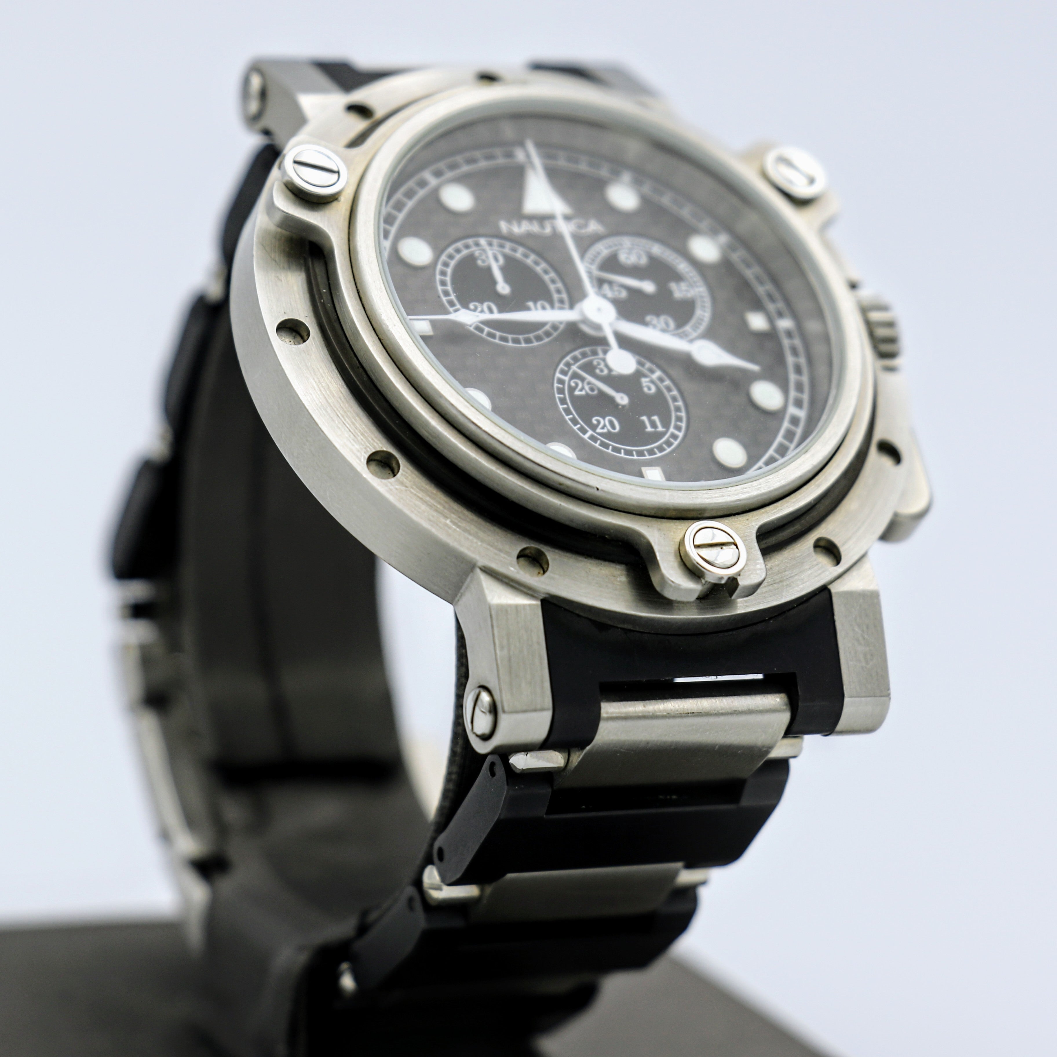 NAUTICA Chronograph Wristwatch Basketweave Dial Swiss High-Quality Quartz Watch