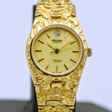 GRUEN Diamond Precision Ladies Quartz Watch Nugget Design Wristwatch
