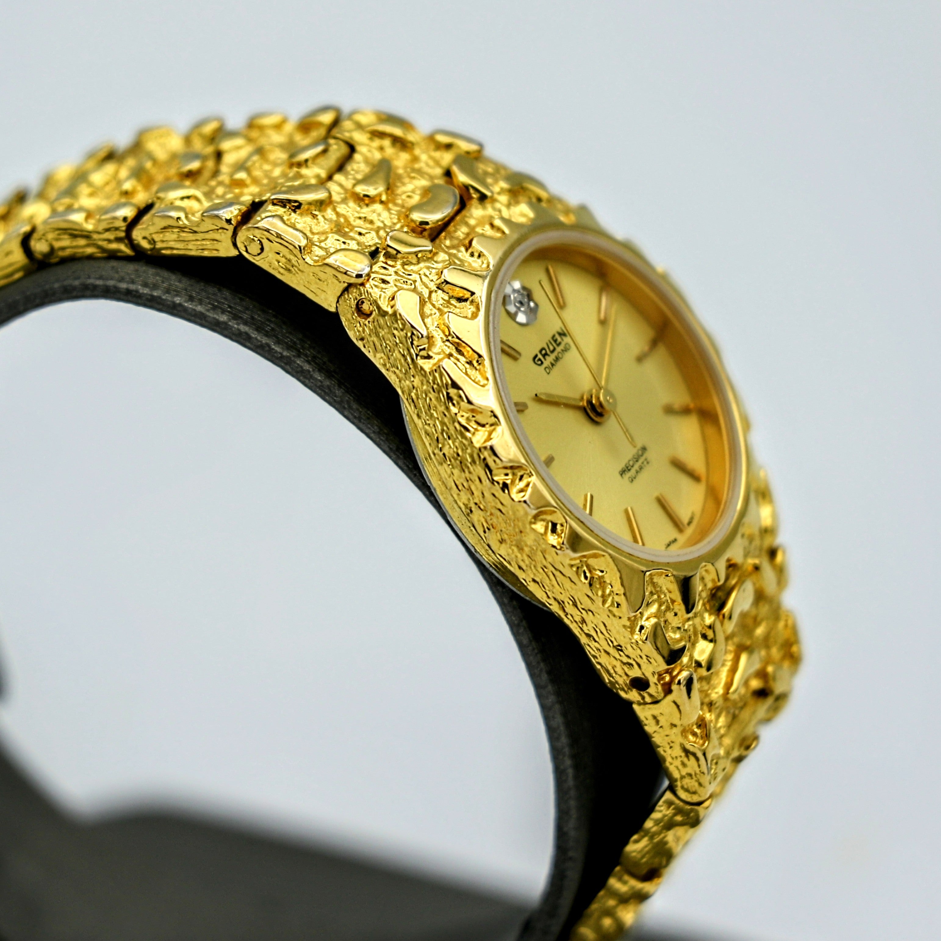 Gruen diamond precision quartz watch Clearance