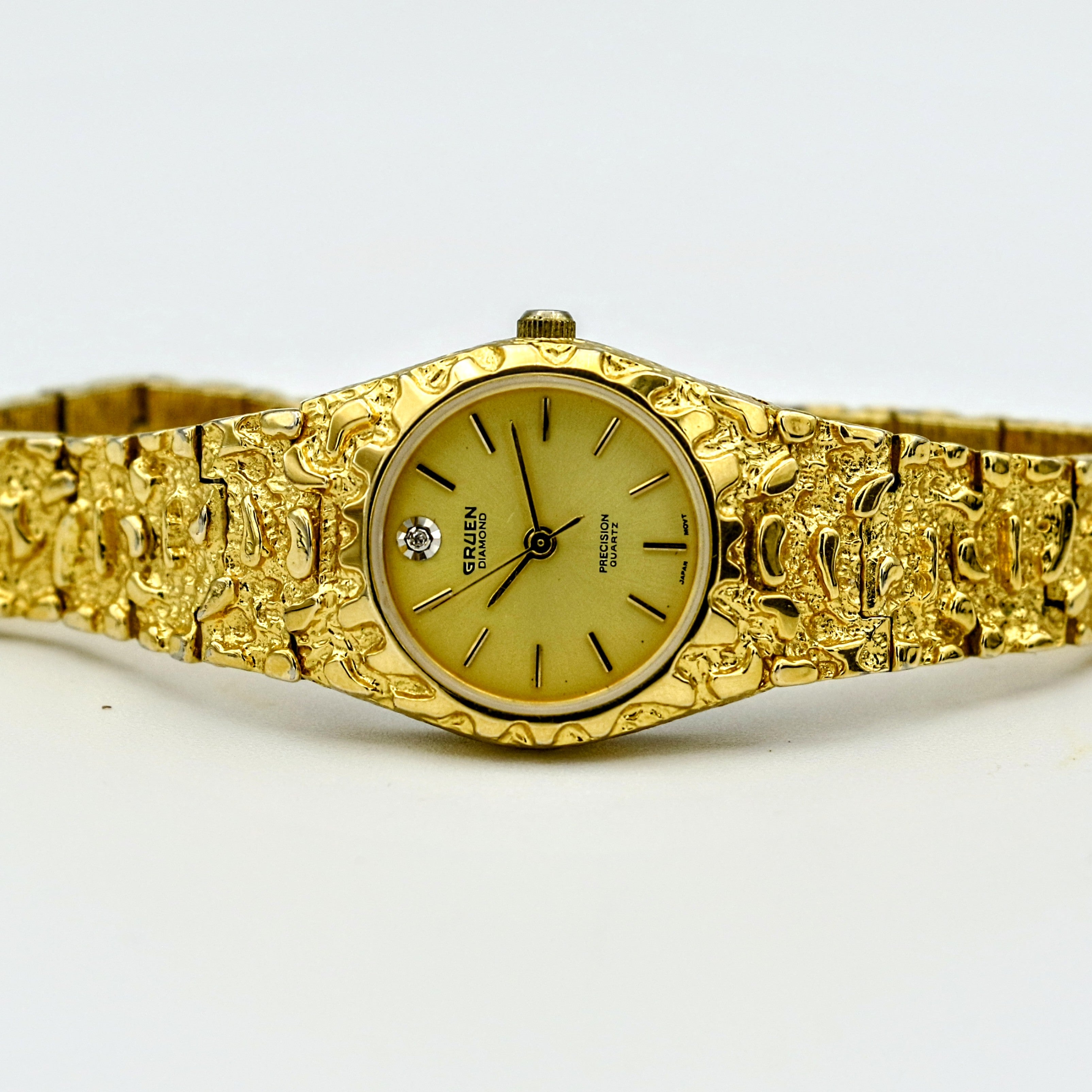 Gruen diamond precision quartz watch Clearance