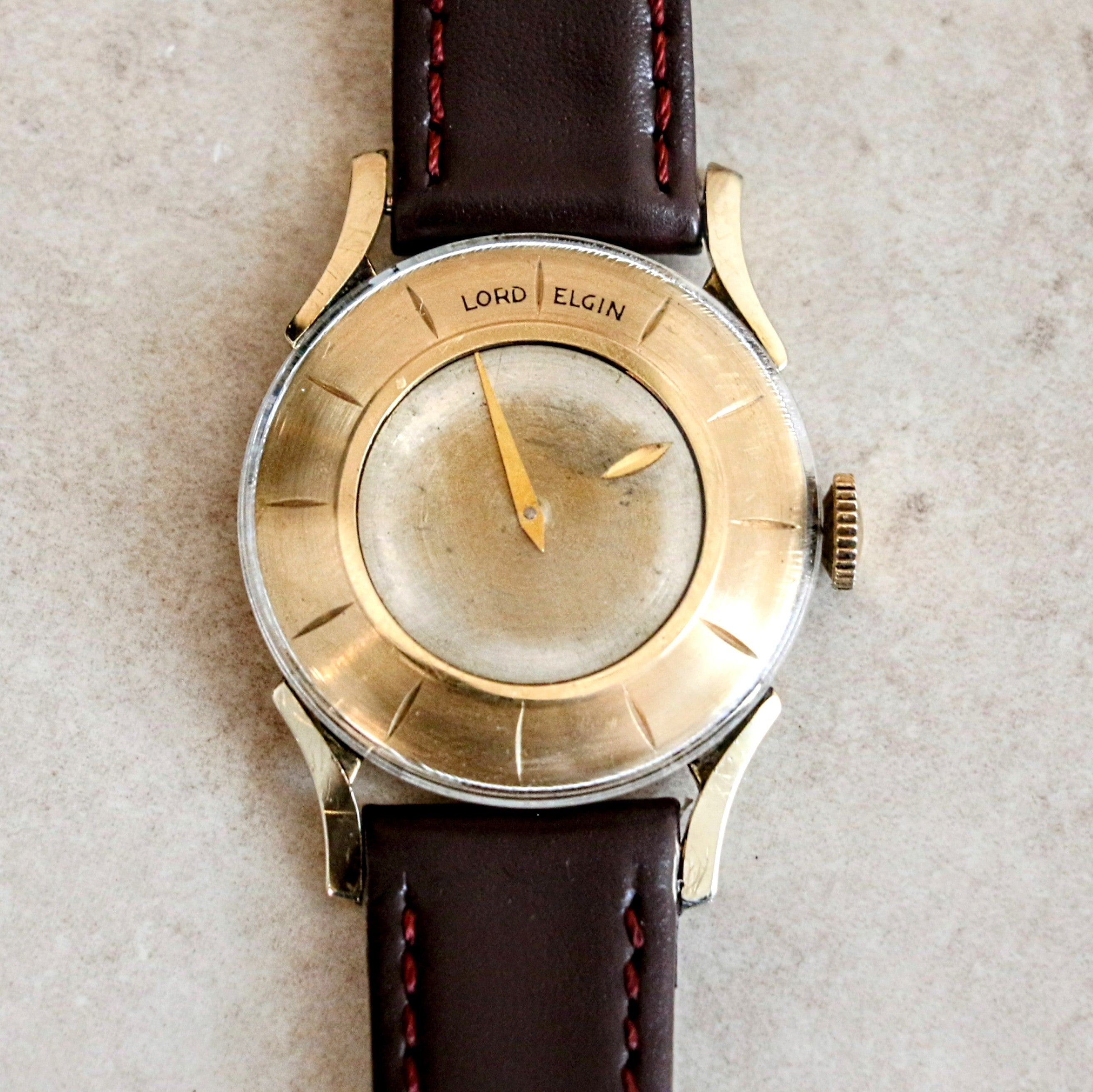 Vintage 1957 LORD ELGIN FUTURA Wristwatch Mystery Dial Grade 718 23J Watch