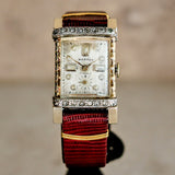 Vintage WARREN Wristwatch Diamond Dial and Bezel Swiss Movement 17 Jewels