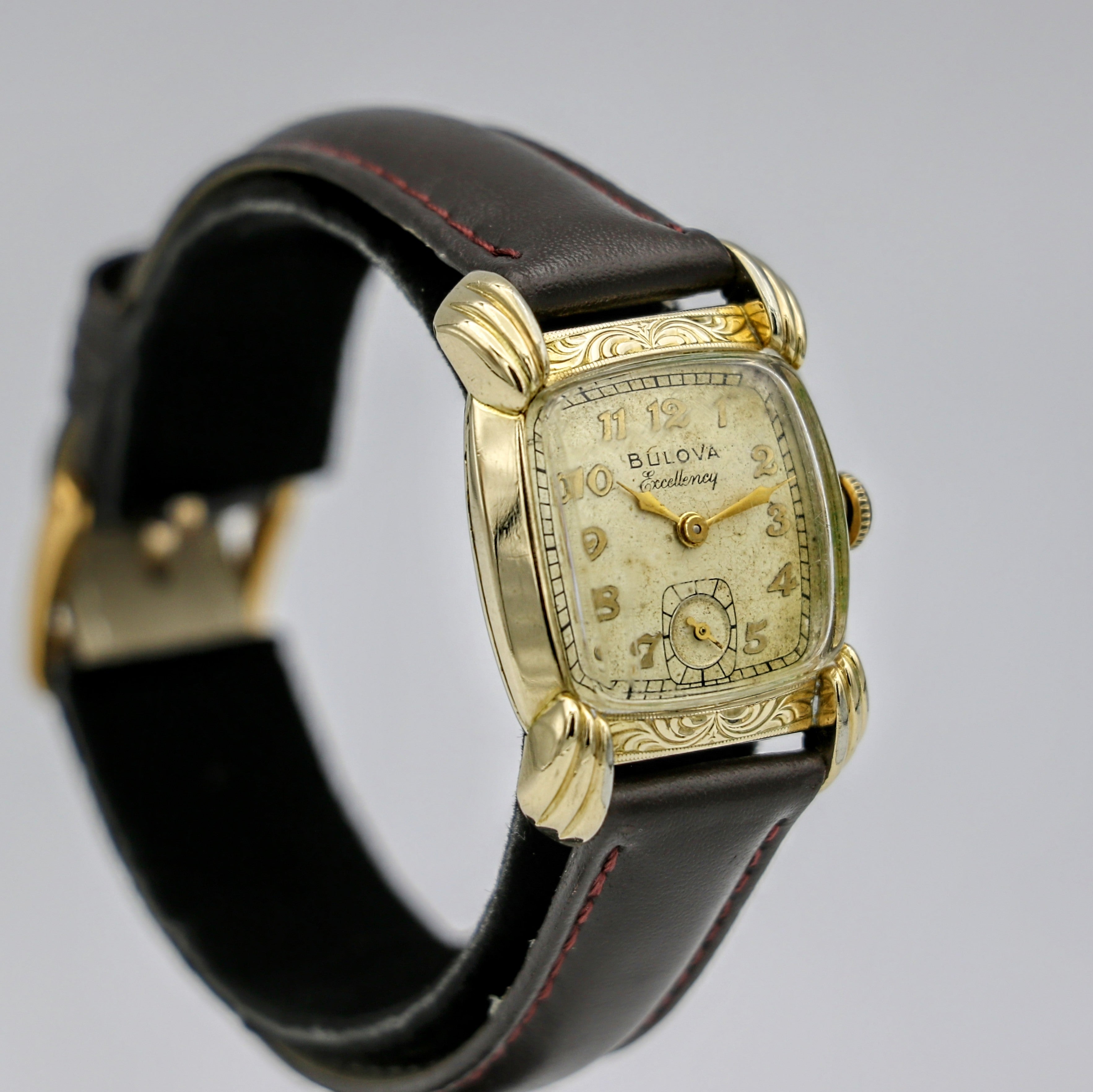1950 BULOVA His Excellency QQ Wristwatch USA Cal 10BM 21 Jewels Vintage Watch