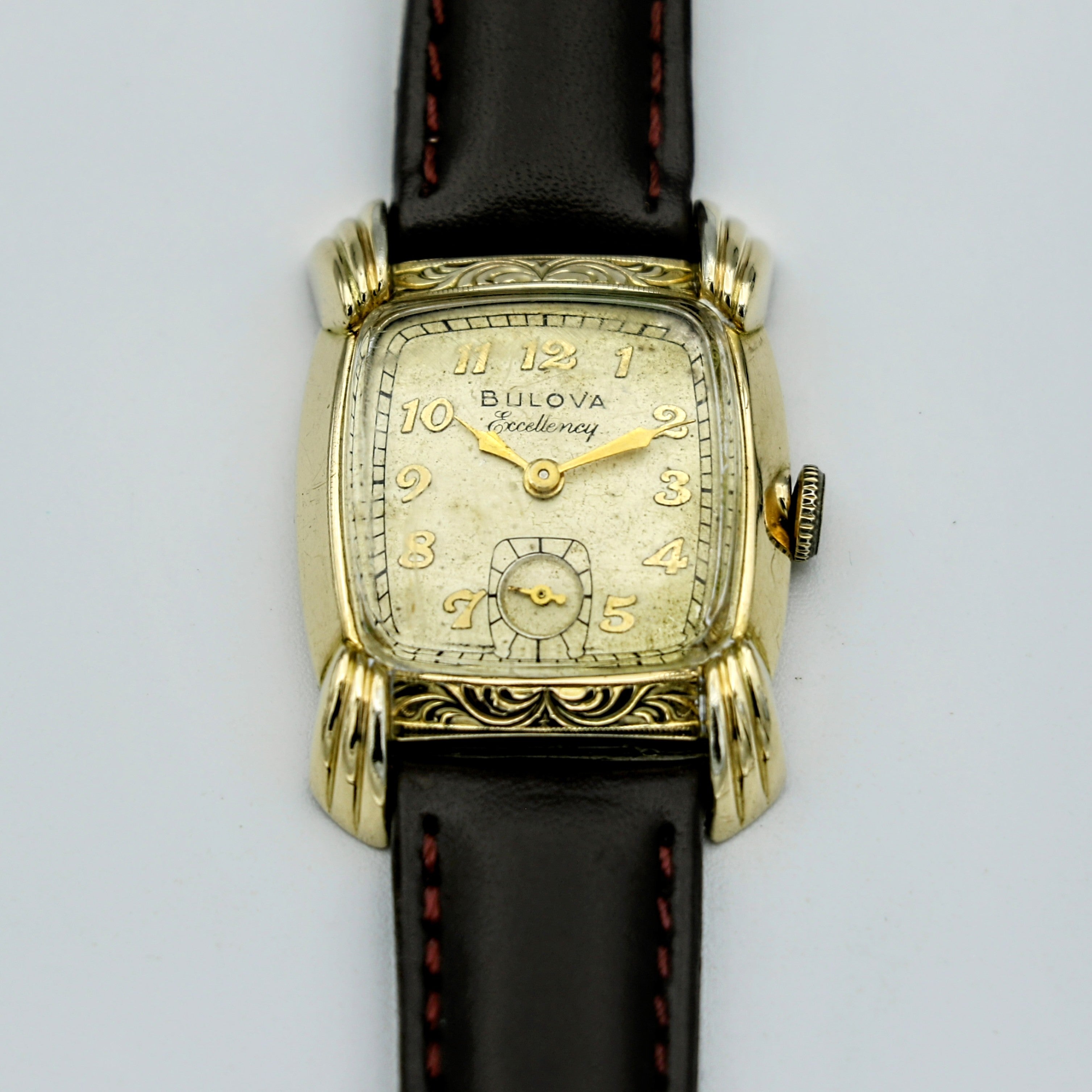 1950 BULOVA His Excellency QQ Wristwatch USA Cal 10BM 21 Jewels Vintage Watch
