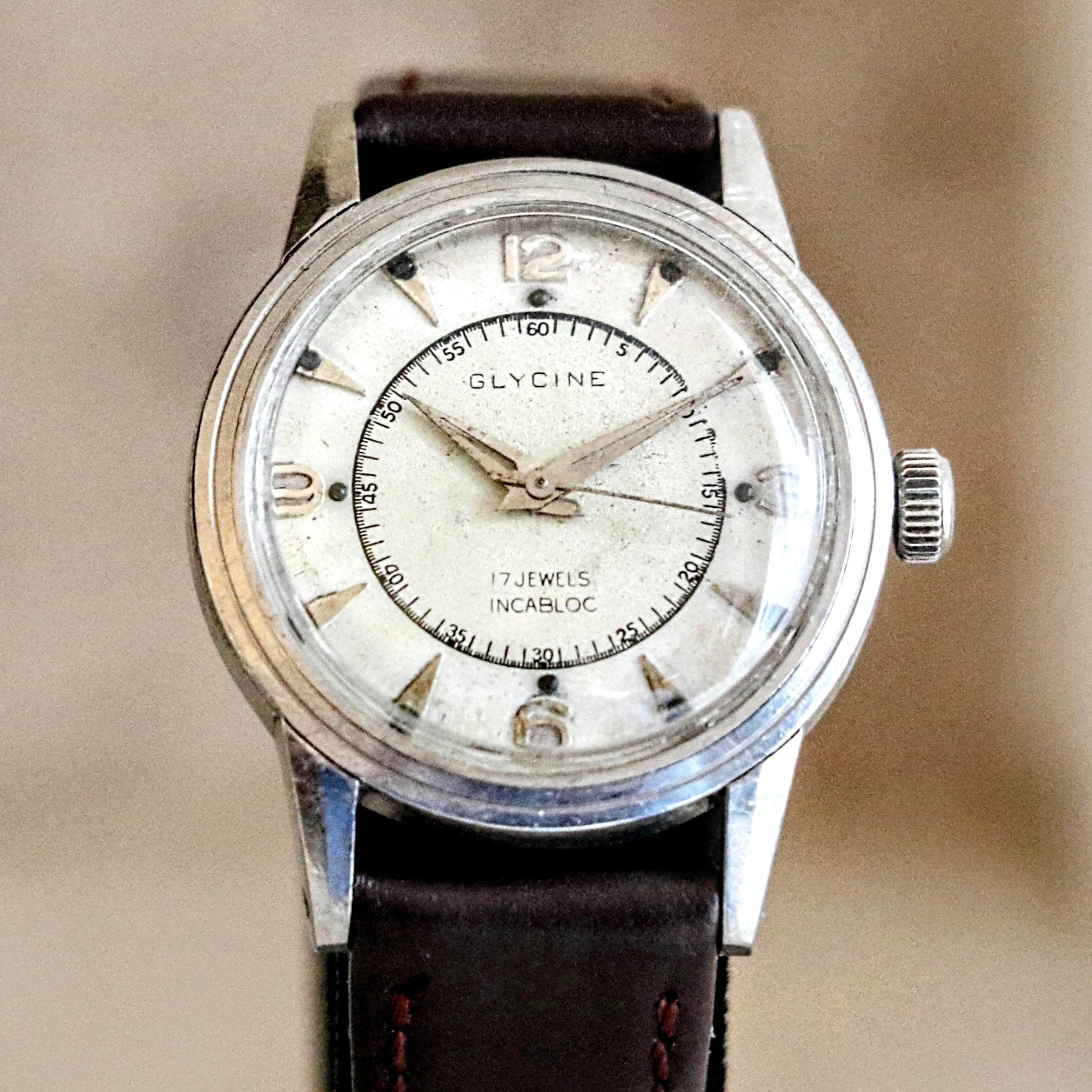Doctors Stylewatch Vintage GLYCINE Doctors Watch Style 17 Jewels FELSA 465 Swiss Made Wri ...