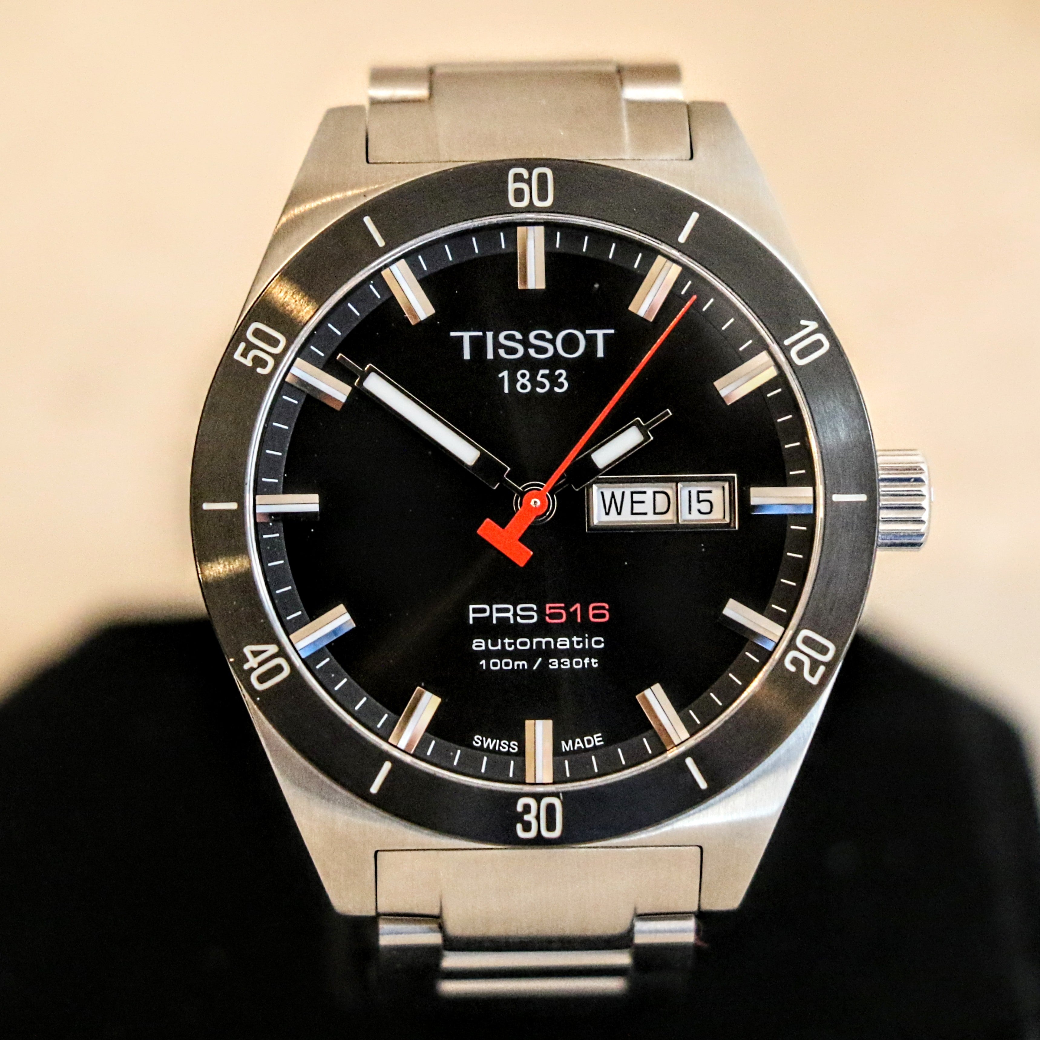 TISSOT PRS516 Automatic Watch Ref. T044430A 25 Jewels Swiss Made SS Wristwatch