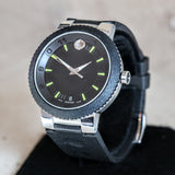 MOVADO Sport Edge Watch Black Dial Ref. 54.30.1286 Stainless Steel Case Wristwatch