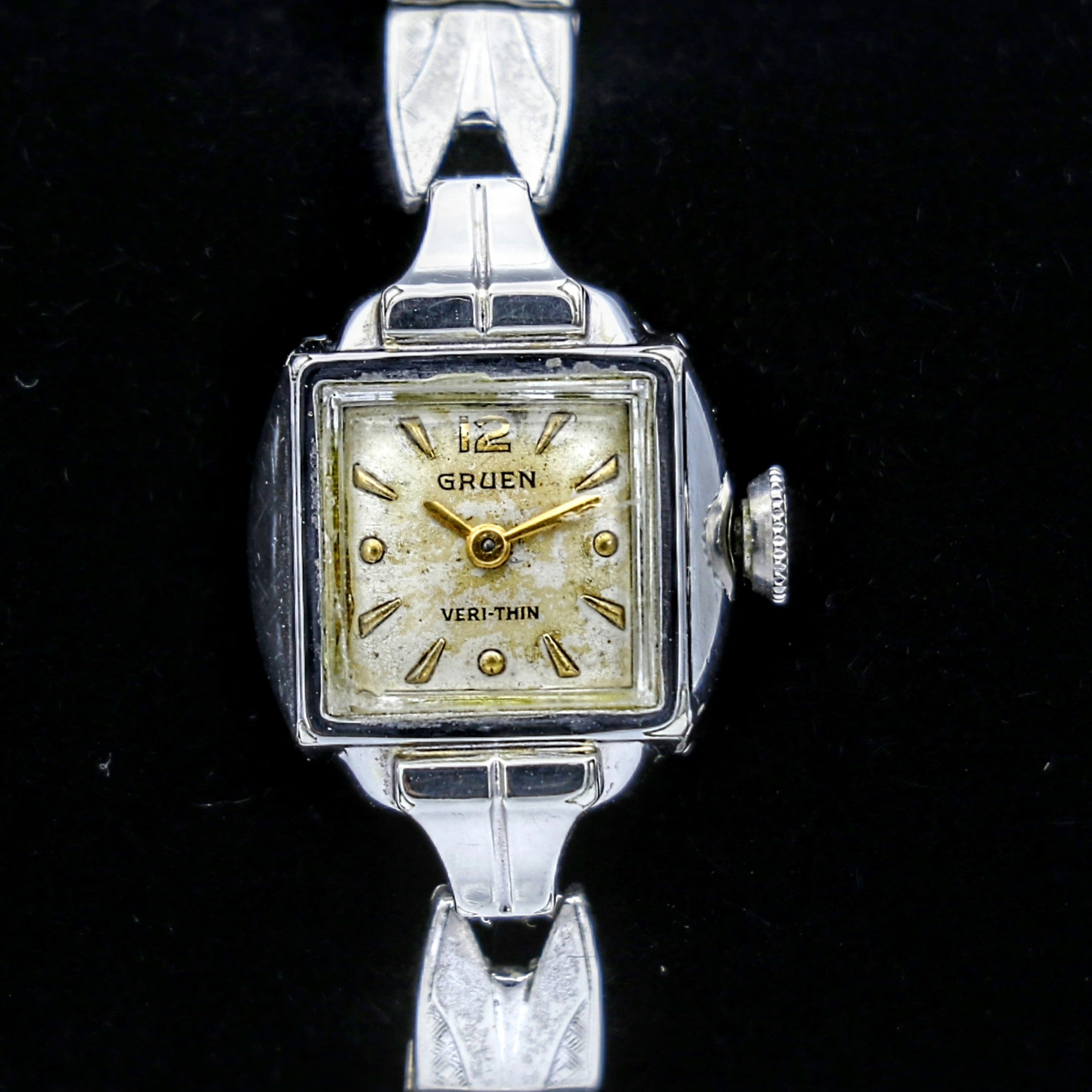 Vintage GRUEN Veri Thin Ladies Wristwatch Cal. 211 Style 624 Swiss Mad SECOND HAND HOROLOGY