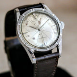 1966 BULOVA Model 511133 "White" Automatic Watch Case Design 17 Jewels Wristwatch