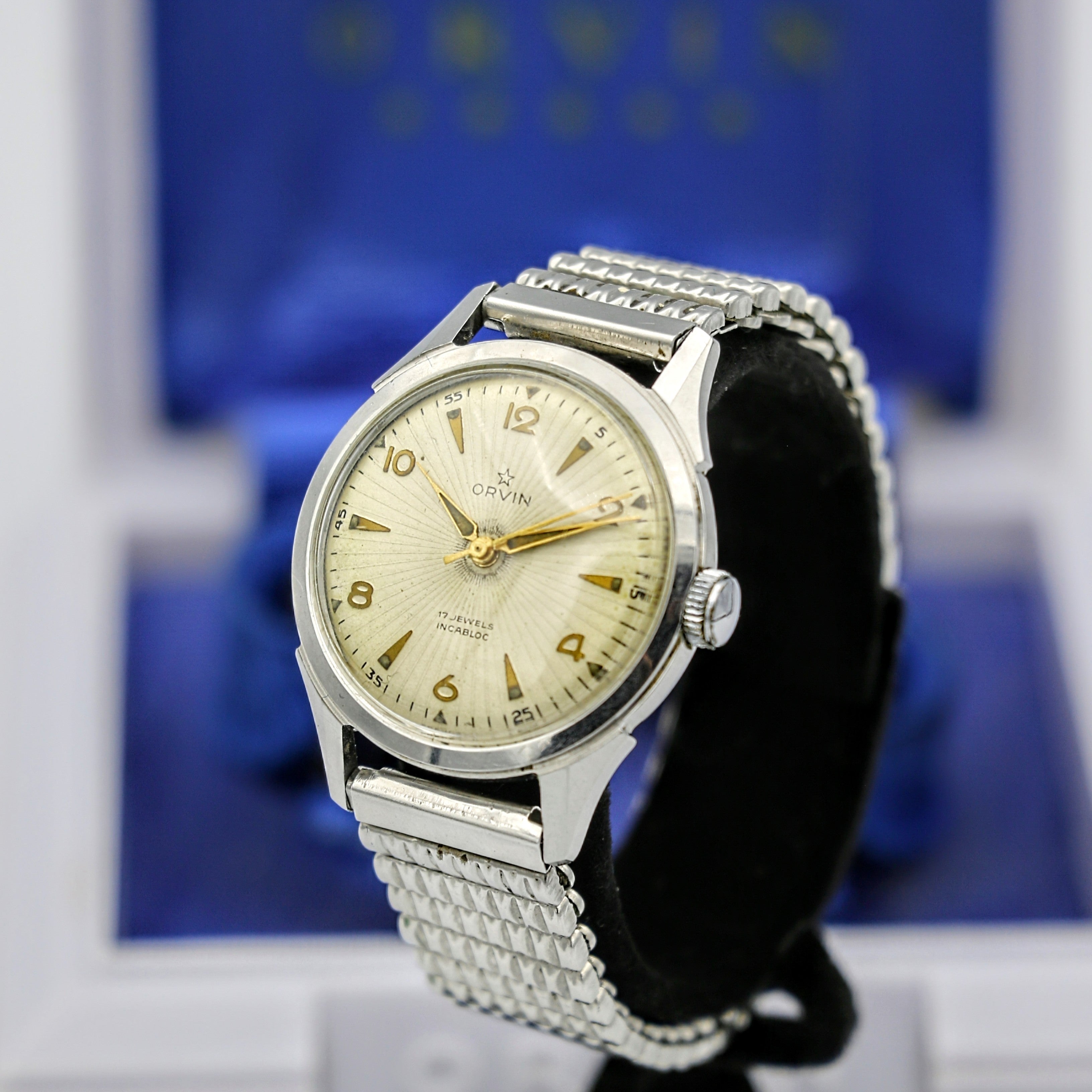 Orvin ORVIN Incabloc Watch 17 Jewels 32mm France Made Wristwatch Original Bo ...