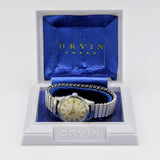 ORVIN Incabloc Watch 17 Jewels 32mm France Made Wristwatch Original Box!