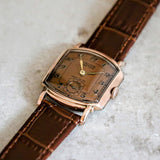 GRUEN Veri-Thin Precision Wristwatch Coral Gold Case & Dial Conoruma Movement Grade 405 Watch