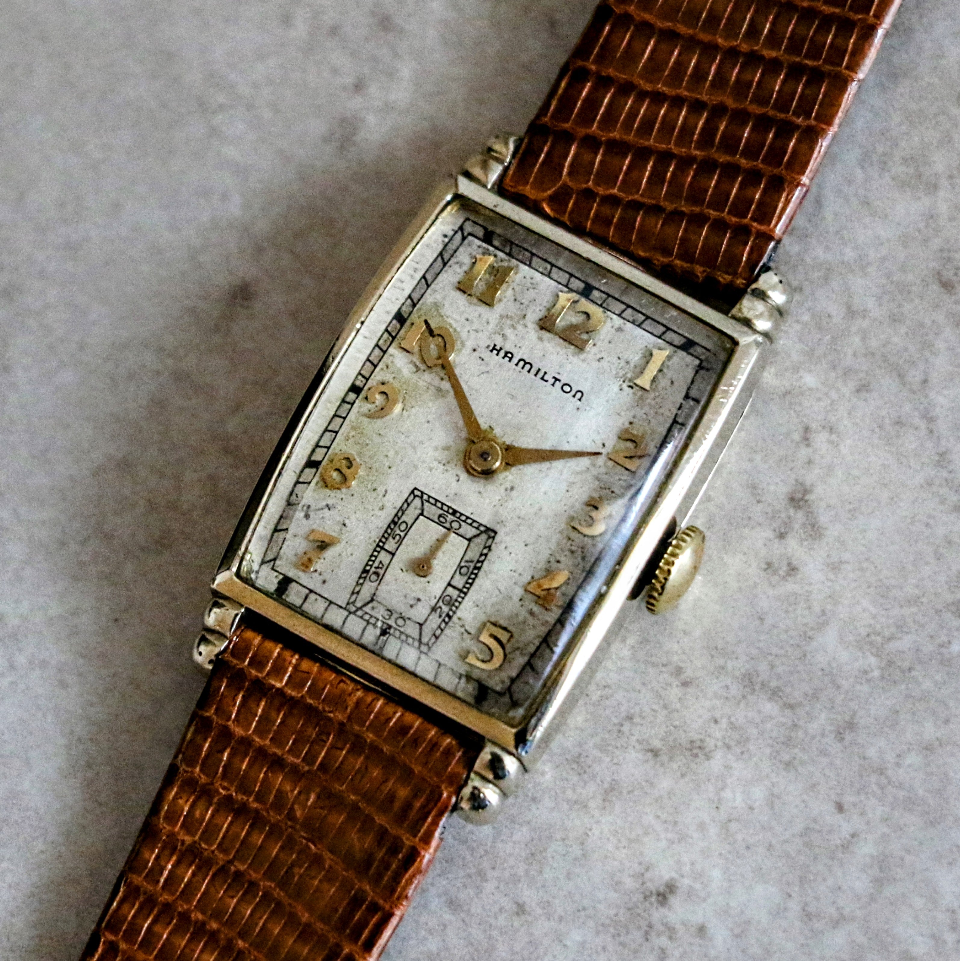 1946 HAMILTON Myron Wristwatch 10K Yellow G.F. Wristwatch U.S.A. Grade 980 Watch