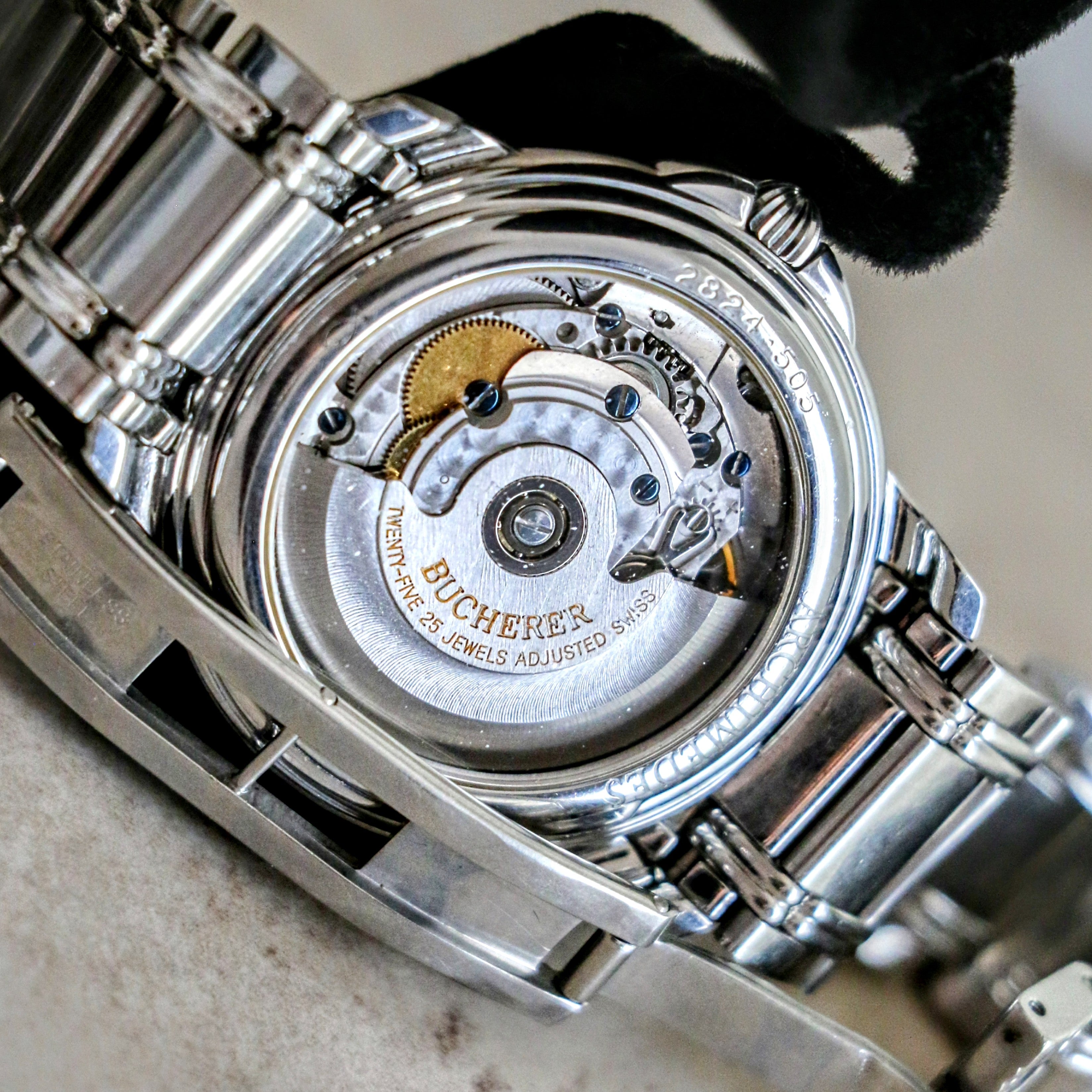 BUCHERER Archimedes Automatic Wristwatch 25 Jewels ADJ Ref. 2824-505 Swiss Made Watch