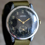 GLYCINE Bienne – Geneve Military Pilot Wristwatch 37mm Black Dial Watch