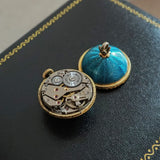 GOLAY, FILS & STAHL Guilloche Enamel Ball Pendant Watch Swiss Caliber AS 970