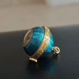 GOLAY, FILS & STAHL Guilloche Enamel Ball Pendant Watch Swiss Caliber AS 970