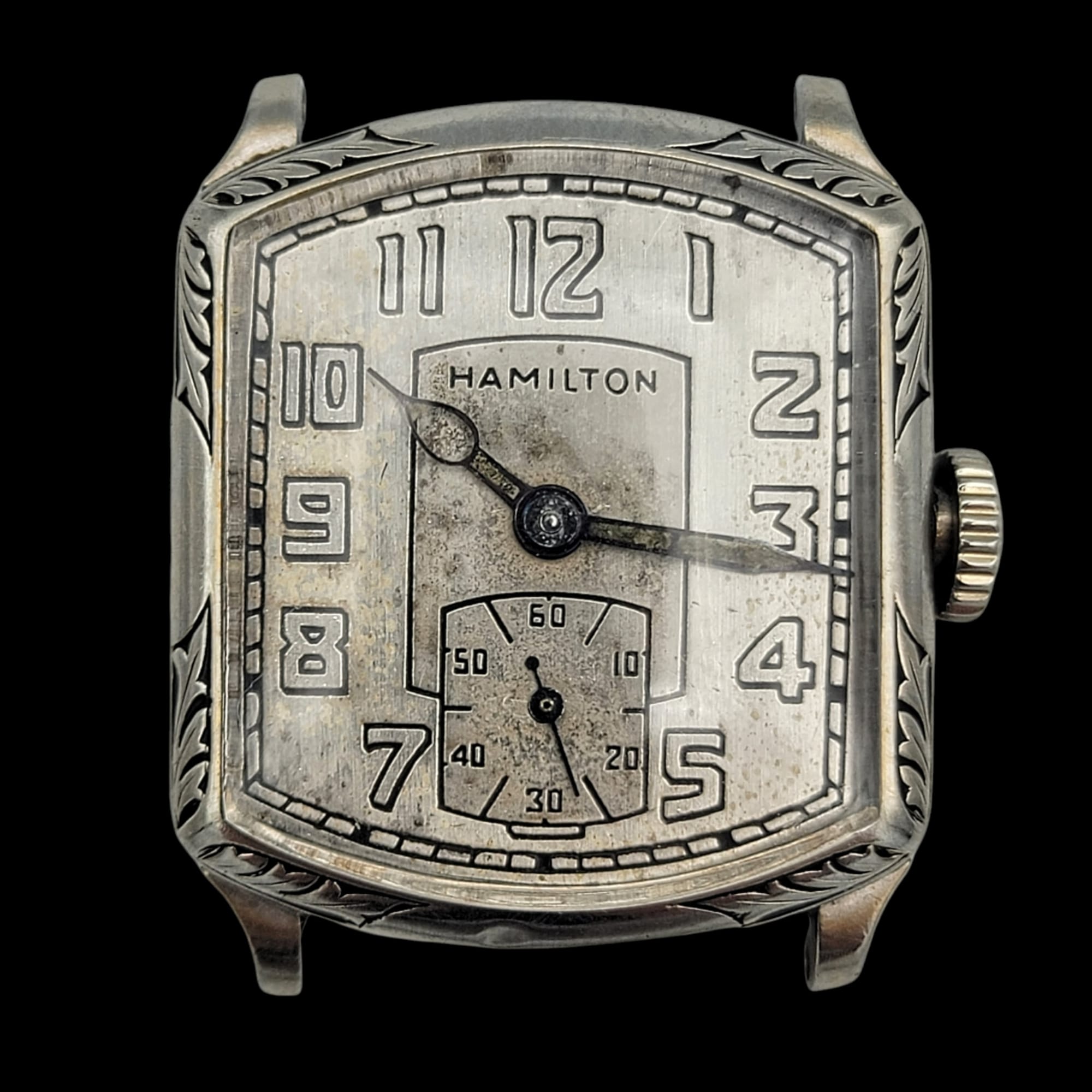 HAMILTON 1928 Tonneau Engraved Watch Grade 987