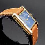 Vintage CARTIER Tank Wristwatch Swiss Caliber ETA 2512-1 17 Jewels Blue Dial Watch