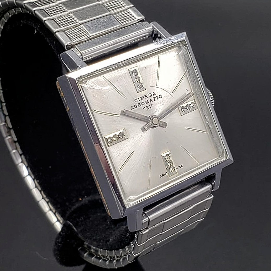 Vintage Cimeqa Wristwatch Swiss Made Caliber EB 8800 Sunburst Dial Wat ...