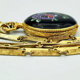 Vintage SHEFFIELD Ladies Pocket Watch Swiss Caliber EB 8800 Floral Enamel Case
