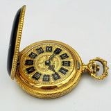 Vintage SHEFFIELD Ladies Pocket Watch Swiss Caliber EB 8800 Floral Enamel Case