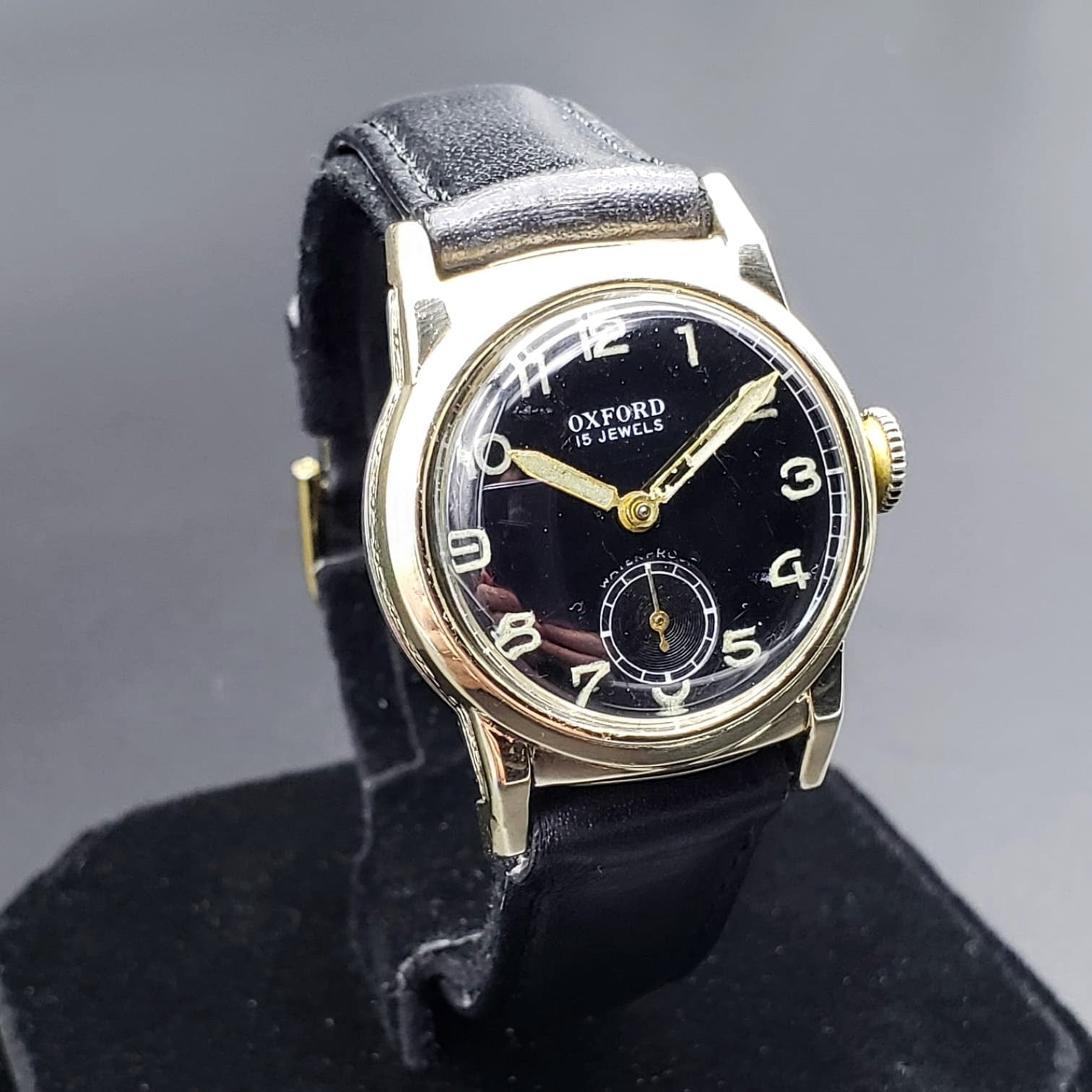 Vintage Oxford Military Style Wristwatch Sindaco Movement 15 Jewels Watch
