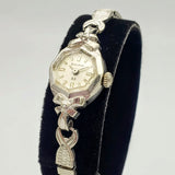 Beautiful Vintage BULOVA Ladies Wristwatch USA Caliber 5AT 23 Jewels 2 Diamonds Watch