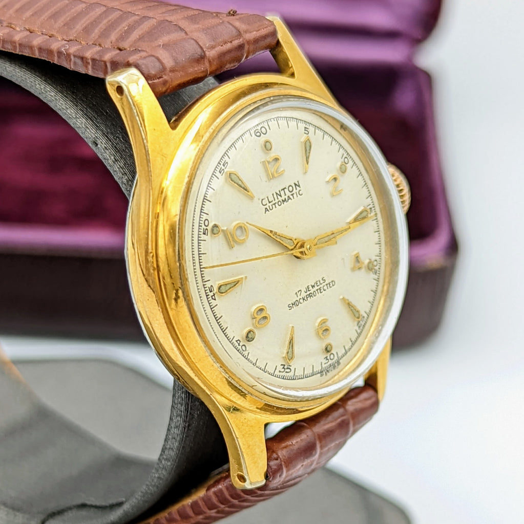1950's CLINTON Automatic Watch Cal. 1361 17 Jewels Schockprotected Swi ...