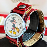 1971 INGERSOLL Mickey Mouse Watch Manual Wristwatch Original BOX! Animated Hands