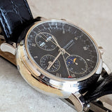 TOURNEAU Automatic Watch Day/Date Moonphase Chronograph 18K Gold Wristwatch