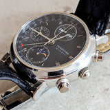TOURNEAU Automatic Watch Day/Date Moonphase Chronograph 18K Gold Wristwatch