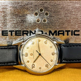 1950s ETERNA-MATIC Watch Vintage Automatic Wristwatch Fancy Lugs! - Box + Papers!