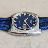 SEIKO Automatic Watch Day/Date Indicator Blue Dial Wristwatch