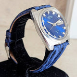 SEIKO Automatic Watch Day/Date Indicator Blue Dial Wristwatch